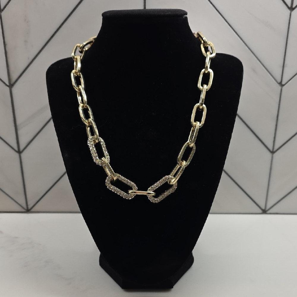 Elegant Gold and Silver Chain Necklace
